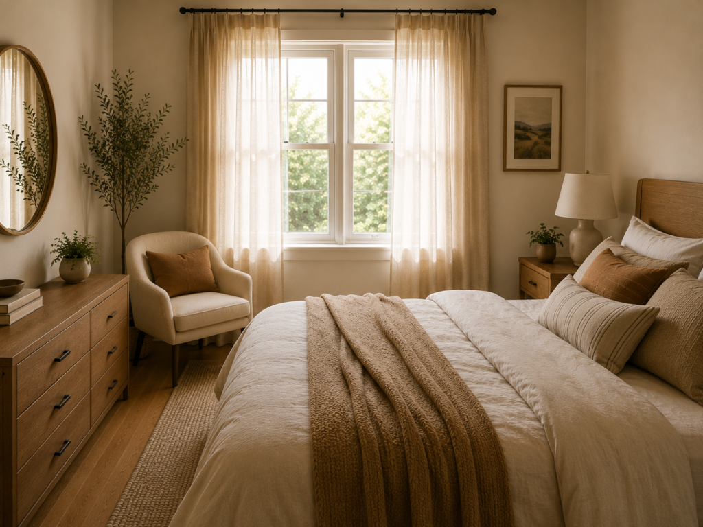 warm aesthetic cozy bedroom 