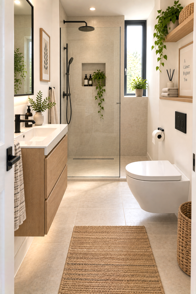 Small bathroom with a toilet positioned inside a shallow alcove.