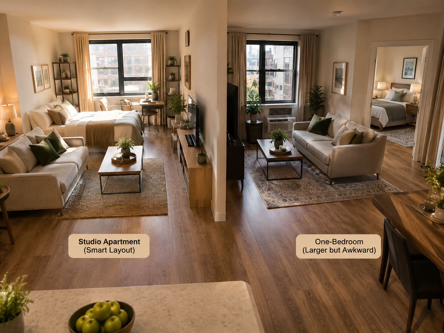 studio vs 1 bedroom
